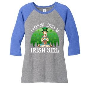 St Patricks Day Everyone Loves An Irish Yoga Gift Women's Tri-Blend 3/4-Sleeve Raglan Shirt