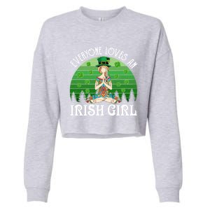 St Patricks Day Everyone Loves An Irish Yoga Gift Cropped Pullover Crew