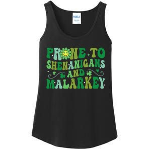 St. Patrick's Day Funny Prone To Shenanigans And Malarkey Ladies Essential Tank