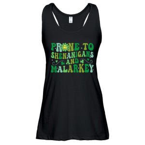 St. Patrick's Day Funny Prone To Shenanigans And Malarkey Ladies Essential Flowy Tank