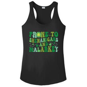 St. Patrick's Day Funny Prone To Shenanigans And Malarkey Ladies PosiCharge Competitor Racerback Tank