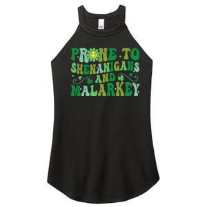 St. Patrick's Day Funny Prone To Shenanigans And Malarkey Women's Perfect Tri Rocker Tank