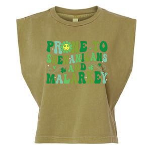 St. Patrick's Day Funny Prone To Shenanigans And Malarkey Garment-Dyed Women's Muscle Tee