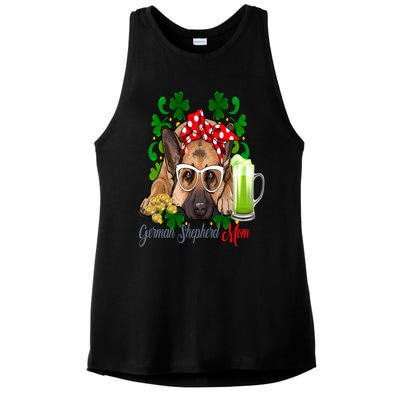 St Patrick's Day Irish Saint Patrick Shamrock Gsd Mom Funny Gift Ladies PosiCharge Tri-Blend Wicking Tank