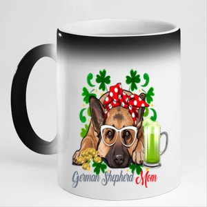 St Patrick's Day Irish Saint Patrick Shamrock Gsd Mom Funny Gift 11oz Black Color Changing Mug