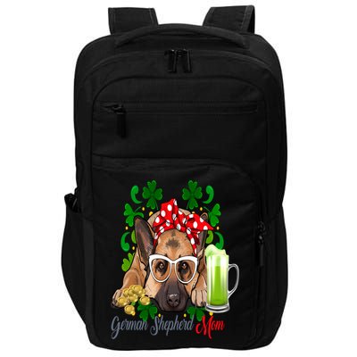 St Patrick's Day Irish Saint Patrick Shamrock Gsd Mom Funny Gift Impact Tech Backpack