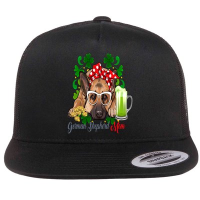 St Patrick's Day Irish Saint Patrick Shamrock Gsd Mom Funny Gift Flatbill Hat