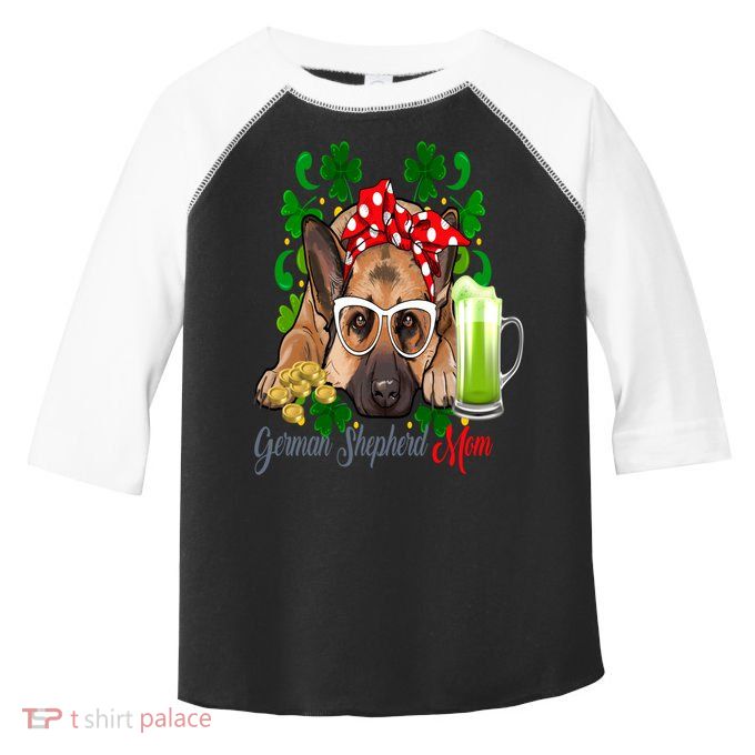 St Patrick's Day Irish Saint Patrick Shamrock Gsd Mom Funny Gift Toddler Fine Jersey T-Shirt