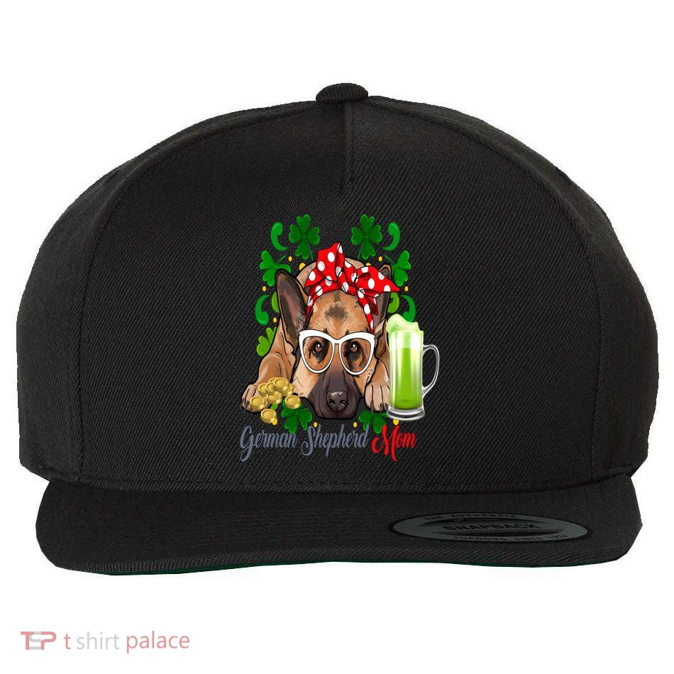 St Patrick's Day Irish Saint Patrick Shamrock Gsd Mom Funny Gift Wool Snapback Cap
