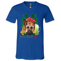 St Patrick's Day Irish Saint Patrick Shamrock Gsd Mom Funny Gift V-Neck T-Shirt