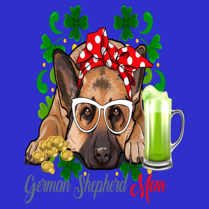 St Patrick's Day Irish Saint Patrick Shamrock Gsd Mom Funny Gift Short Acrylic Beanie