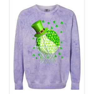 St Patricks Day Shamrock Basketball Irish Colorblast Crewneck Sweatshirt