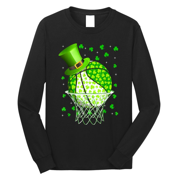 St Patricks Day Shamrock Basketball Irish Long Sleeve Shirt