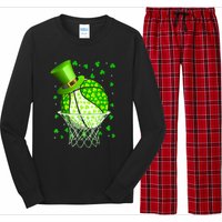 St Patricks Day Shamrock Basketball Irish Long Sleeve Pajama Set