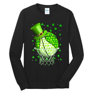 St Patricks Day Shamrock Basketball Irish Tall Long Sleeve T-Shirt