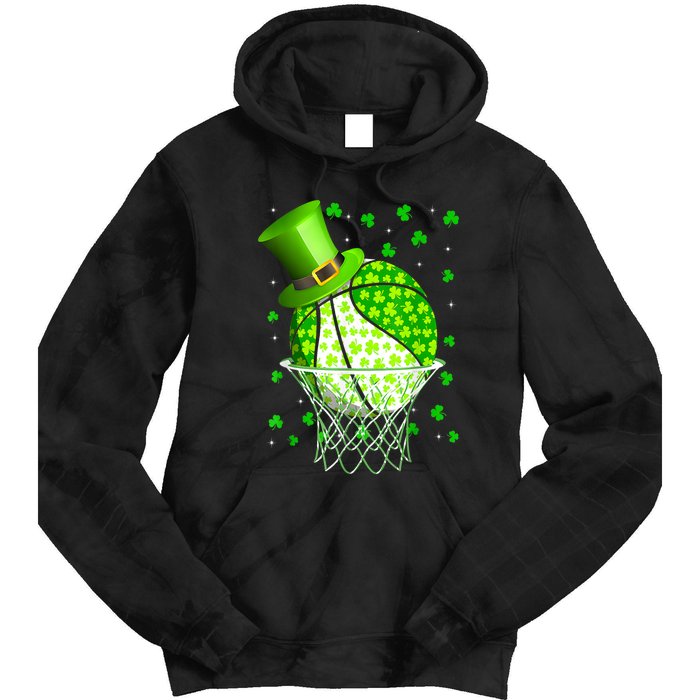 St Patricks Day Shamrock Basketball Irish Tie Dye Hoodie