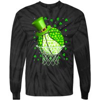 St Patricks Day Shamrock Basketball Irish Tie-Dye Long Sleeve Shirt