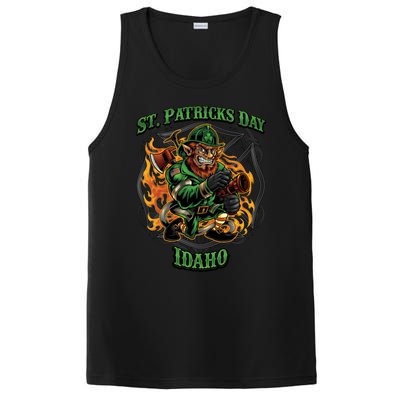 St Patrick's Day Idaho Irish American Heritage Firefighter Gift PosiCharge Competitor Tank