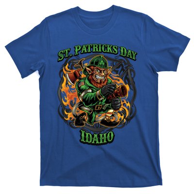 St Patrick's Day Idaho Irish American Heritage Firefighter Gift T-Shirt