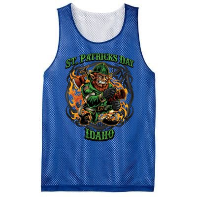 St Patrick's Day Idaho Irish American Heritage Firefighter Gift Mesh Reversible Basketball Jersey Tank