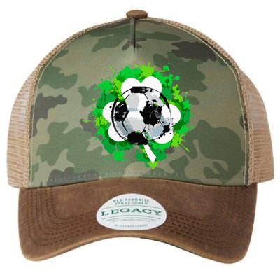 St Patrick's Day Soccer St Pattys Shamrock Legacy Tie Dye Trucker Hat