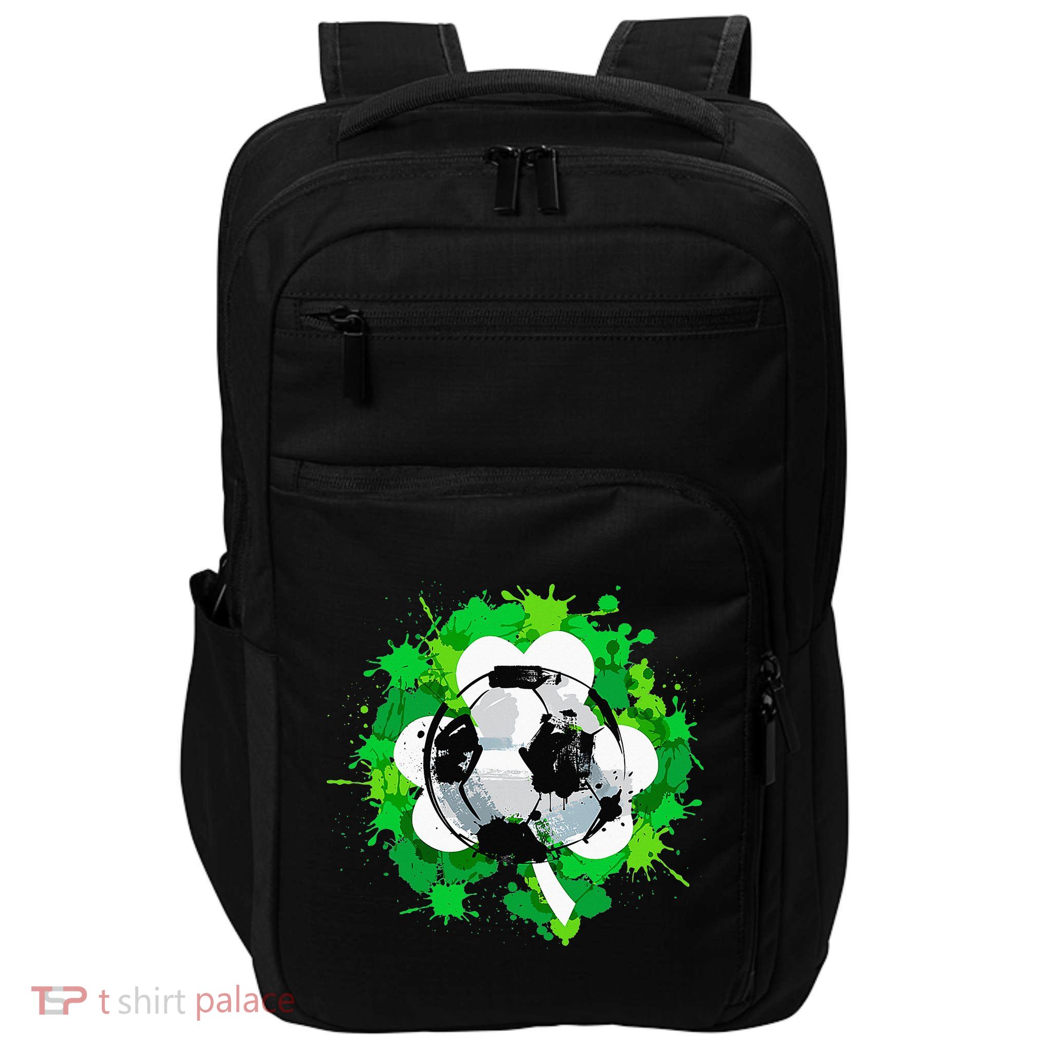 St Patrick's Day Soccer St Pattys Shamrock Impact Tech Backpack