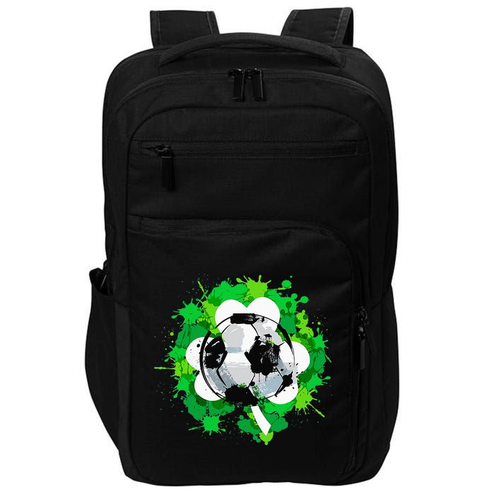 St Patrick's Day Soccer St Pattys Shamrock Impact Tech Backpack