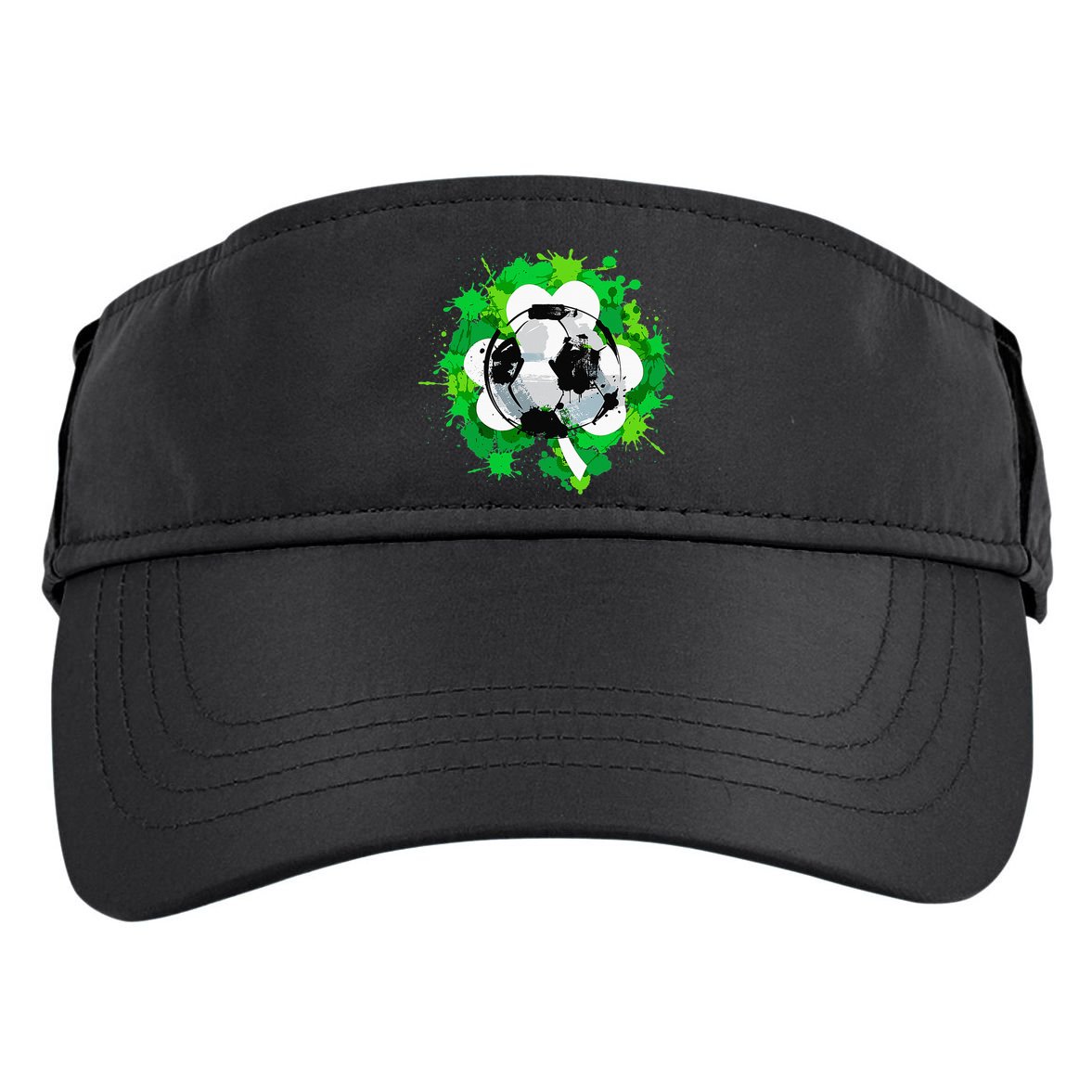 St Patrick's Day Soccer St Pattys Shamrock Adult Drive Performance Visor