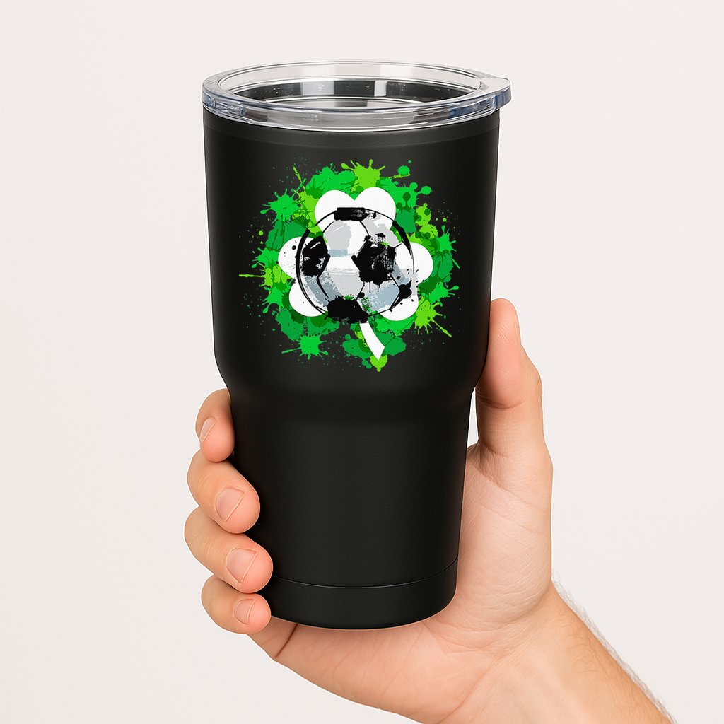 St Patrick's Day Soccer St Pattys Shamrock Tumbler