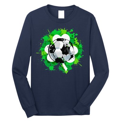 St Patrick's Day Soccer St Pattys Shamrock Long Sleeve Shirt