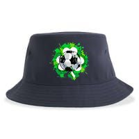St Patrick's Day Soccer St Pattys Shamrock Sustainable Bucket Hat