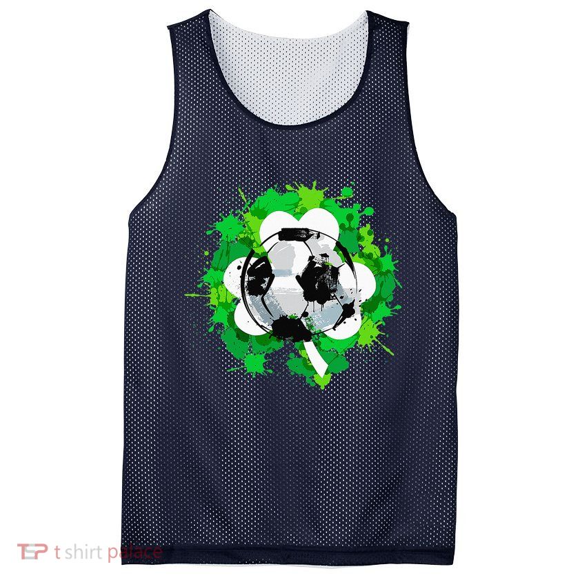 St Patrick's Day Soccer St Pattys Shamrock Mesh Reversible Basketball Jersey Tank