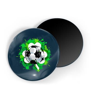 St Patrick's Day Soccer St Pattys Shamrock Magnet