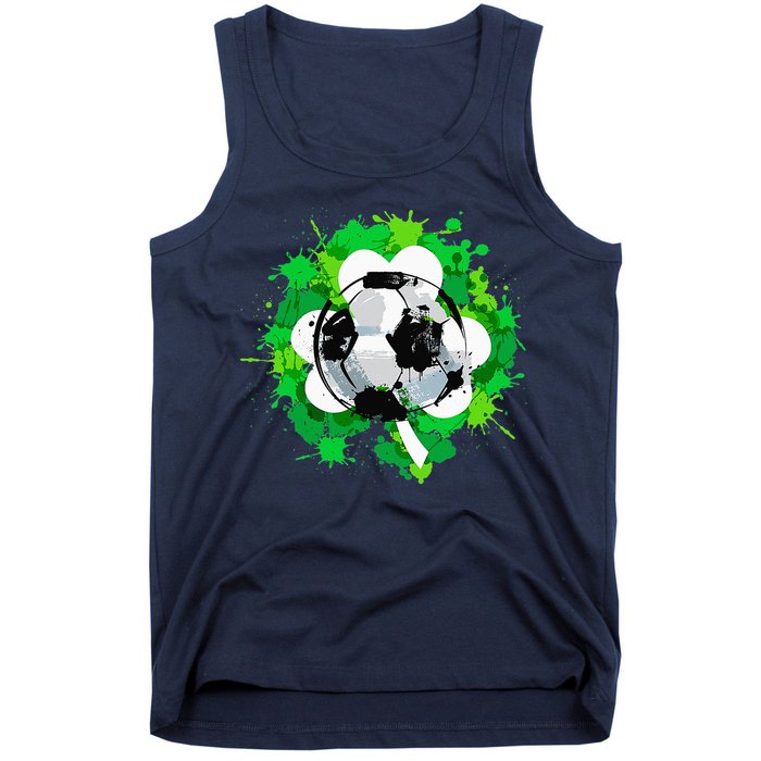 St Patrick's Day Soccer St Pattys Shamrock Tank Top