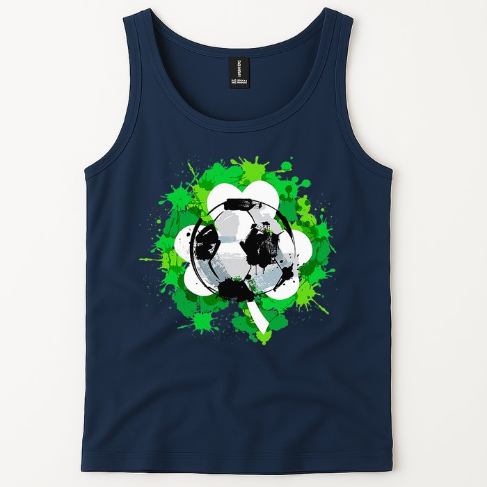 St Patrick's Day Soccer St Pattys Shamrock Tank Top