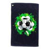 St Patrick's Day Soccer St Pattys Shamrock Golf Towel