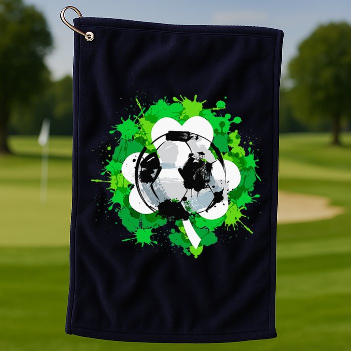 St Patrick's Day Soccer St Pattys Shamrock Golf Towel