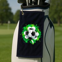 St Patrick's Day Soccer St Pattys Shamrock Golf Towel