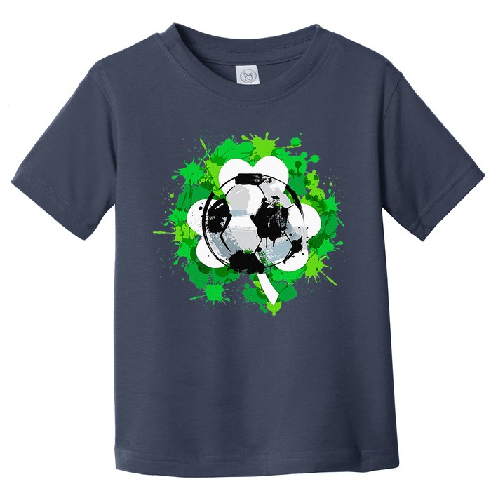 St Patrick's Day Soccer St Pattys Shamrock Toddler T-Shirt