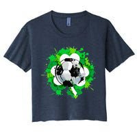 St Patrick's Day Soccer St Pattys Shamrock Crop Top