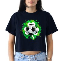 St Patrick's Day Soccer St Pattys Shamrock Crop Top