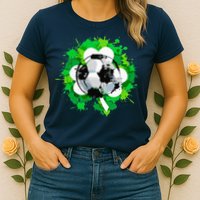 St Patrick's Day Soccer St Pattys Shamrock Womens T-Shirt