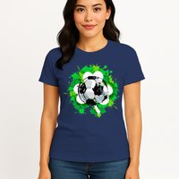 St Patrick's Day Soccer St Pattys Shamrock Womens T-Shirt