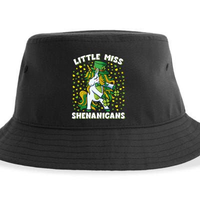St Patricks Day Unicorn Little Miss Shenanigans Gift Sustainable Bucket Hat