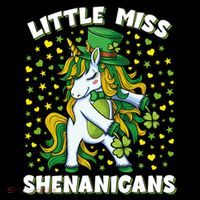 St Patricks Day Unicorn Little Miss Shenanigans Gift Flatbill Hat