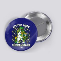 St Patricks Day Unicorn Little Miss Shenanigans Gift Button