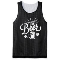 Saint Patrick's Day Will Run For Beer Running Mesh Reversible Basketball Jersey Tank