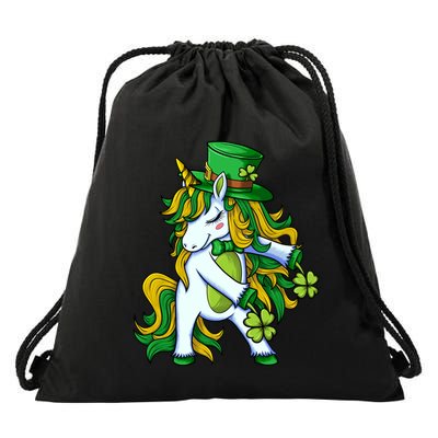St Patricks Day Flossing Unicorn Leprechaun Lepricorn Cool Gift Drawstring Bag
