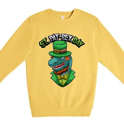 ST Patrex Day Funny Dinosaur Patrick Gift Premium Crewneck Sweatshirt