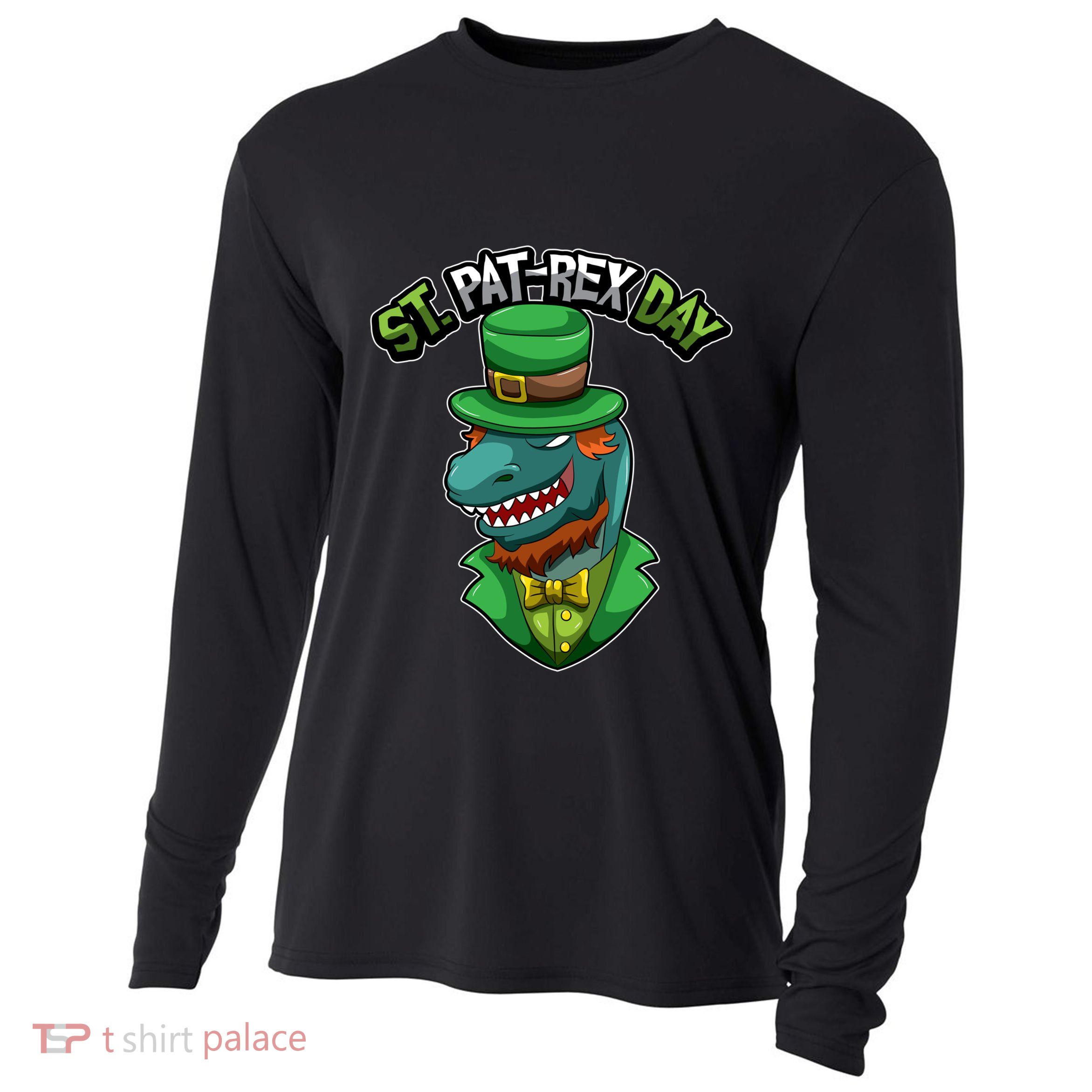 ST Patrex Day Funny Dinosaur Patrick Gift Cooling Performance Long Sleeve Crew